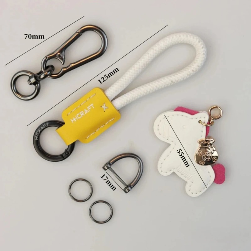 Men'S Minimalist Accessories - Gantungan Kunci Kulit Minimalis Dengan Tali