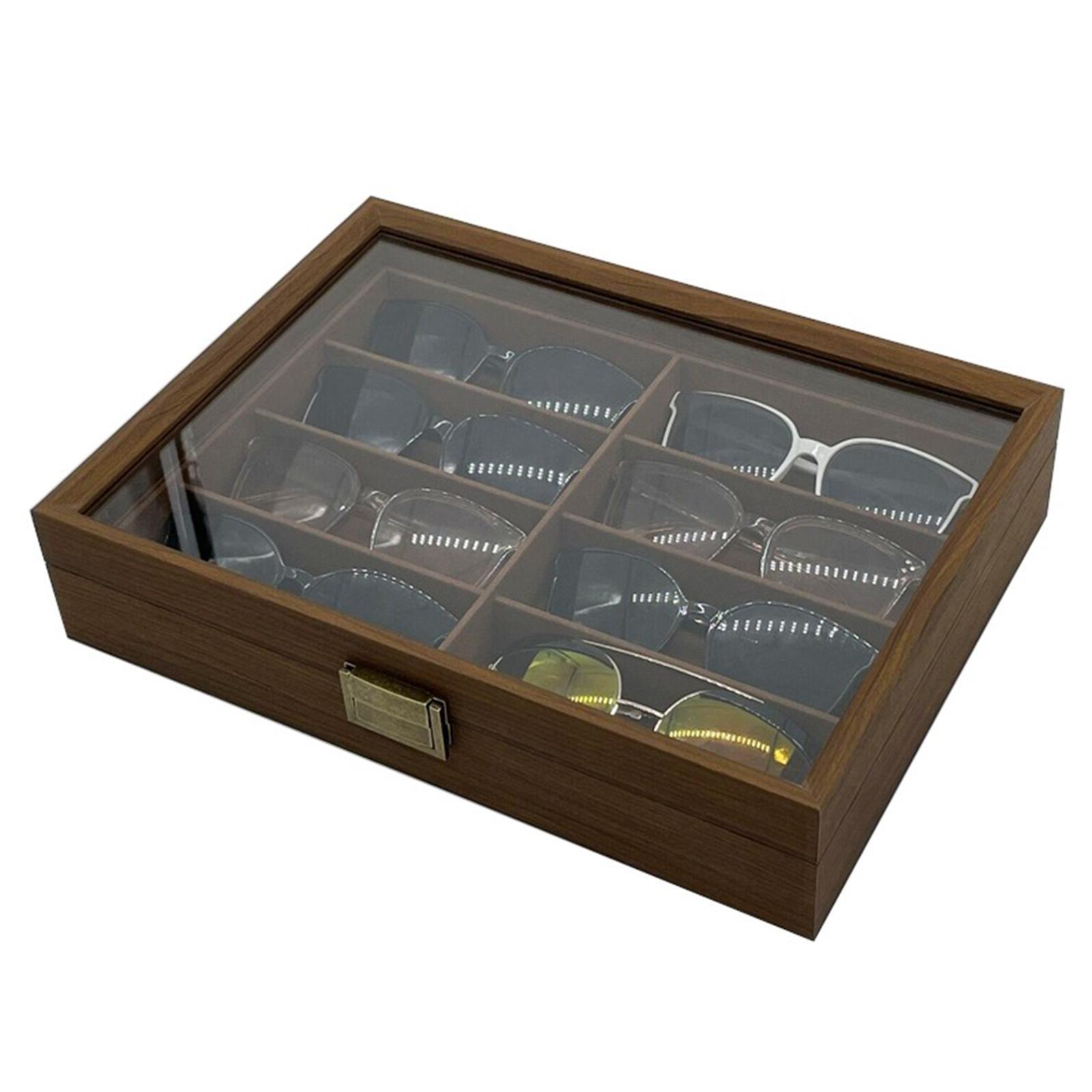 Men Accessories Drawer - Kotak Organizer Kacamata Kayu 8 Sekat