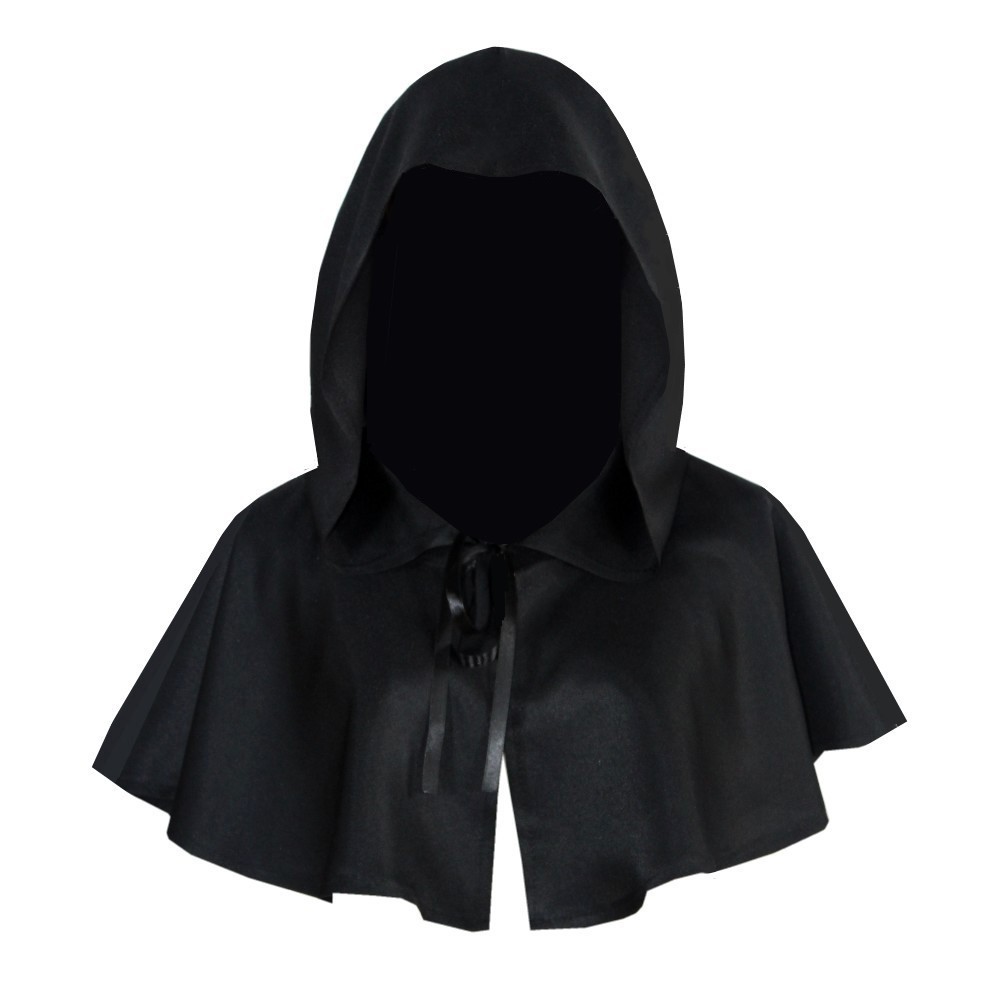 Men'S Vampire Accessories - Jubah Cosplay Halloween Pendek Berkerudung, Kostum