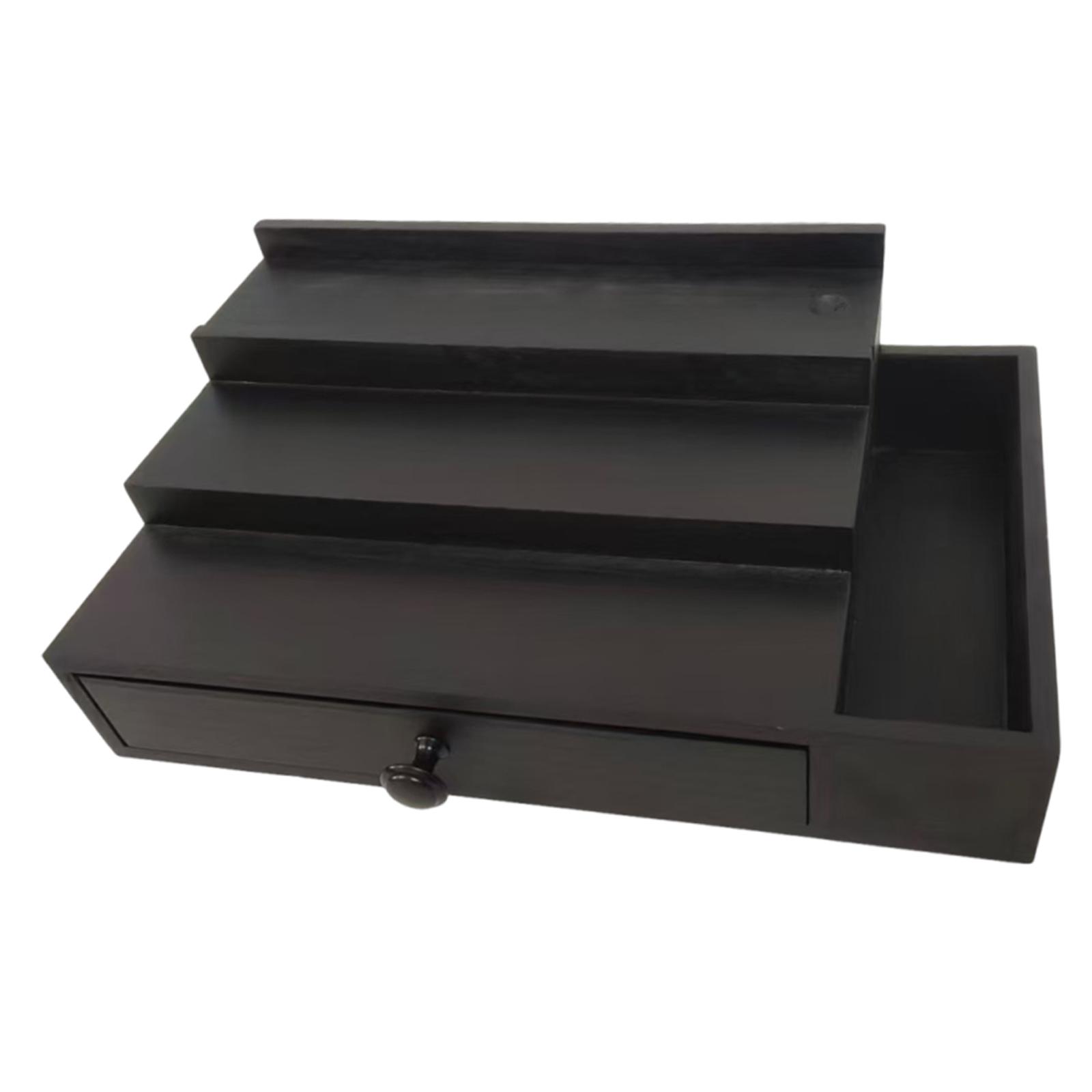 Men Accessories Drawer - Rak Penyimpanan Parfum Kayu Tiga Tingkat