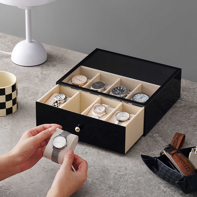 Men Accessories Drawer - Kotak Jam Tangan Plastik Mewah 5/8