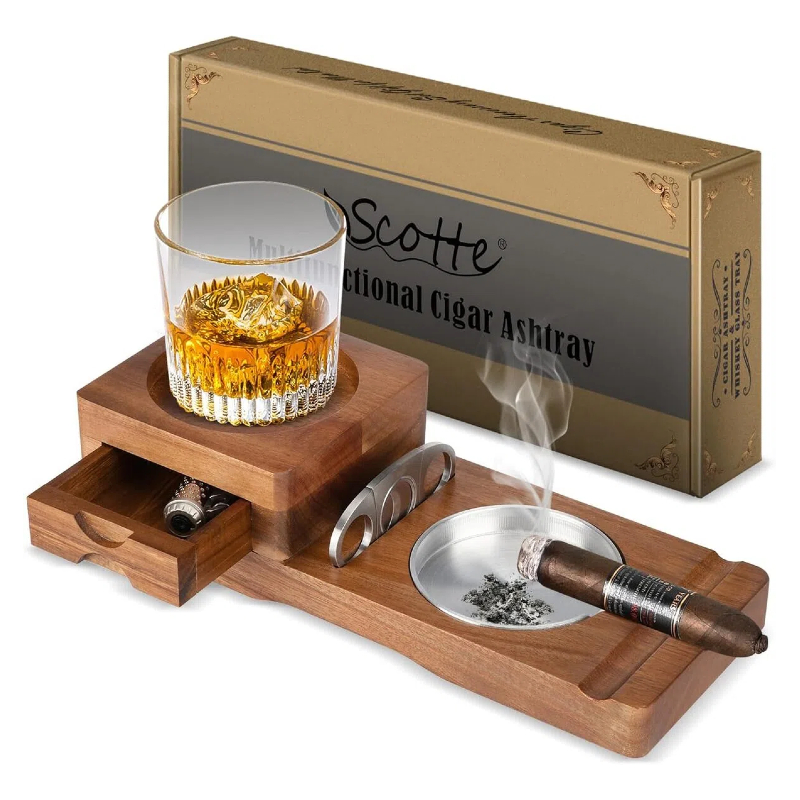 Men Accessories Drawer - Nampan Asbak Gelas Wiski & Asbak