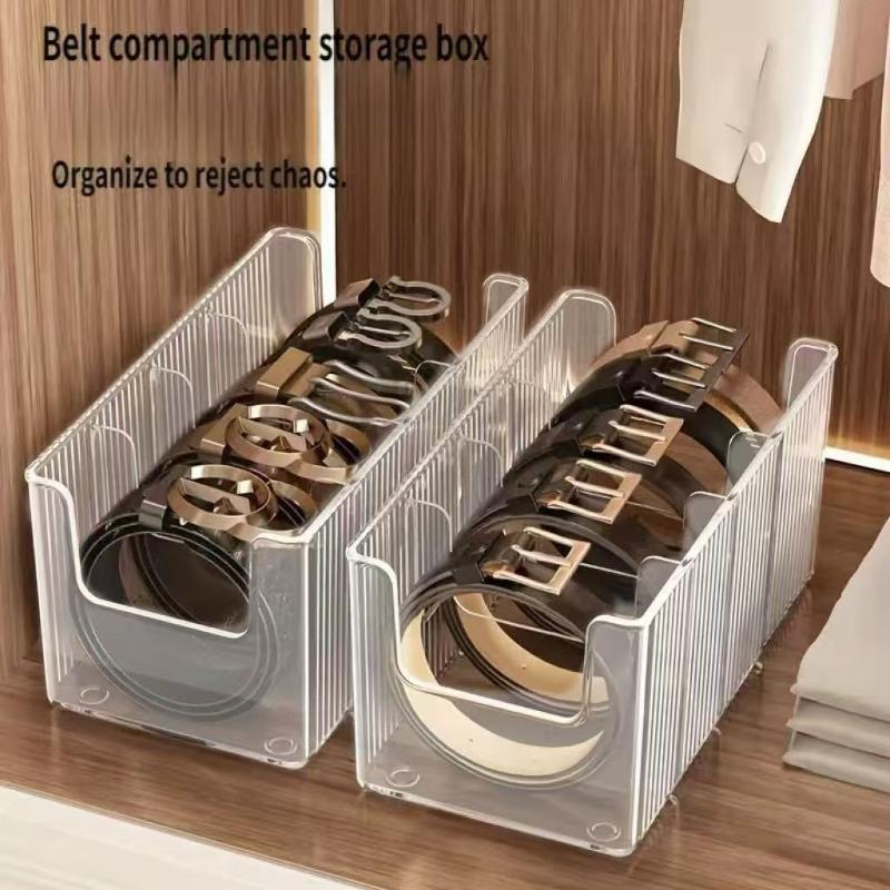 Men Accessories Drawer - Kotak Penyimpanan Sabuk Plastik 4 Sekat,