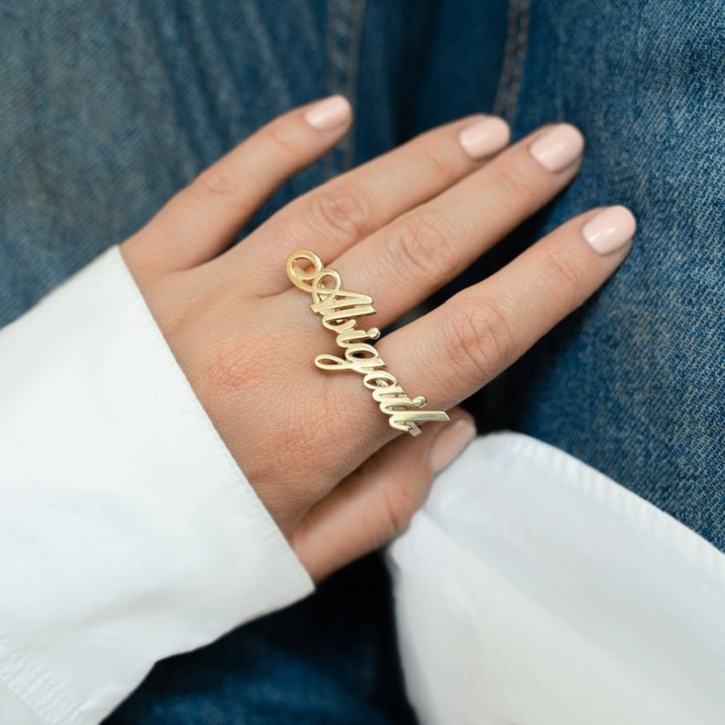 Men Accessories Silver - Disesuaikan baja nirkarat dua cincin jari