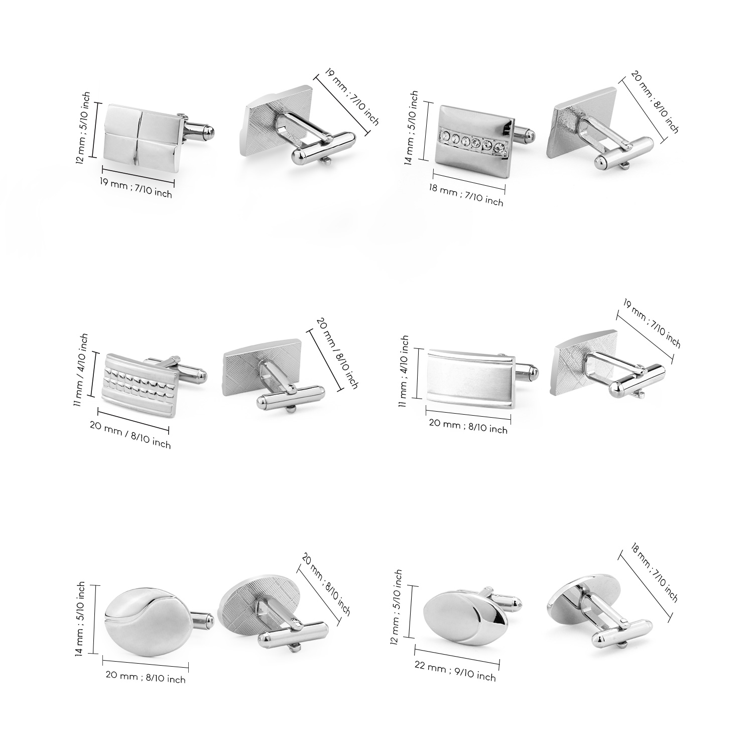 1 pasang manset untuk pria Aks - Men'S Minimalist Accessories ulasan dan harga