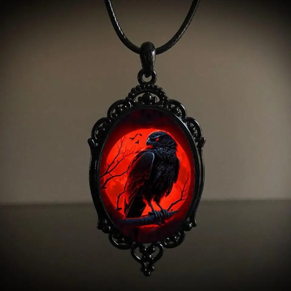 Gothic Vampire Owl Cameo kalun - Men'S Vampire Accessories ulasan dan harga