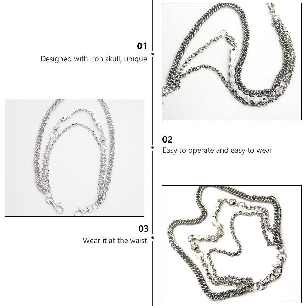 1 buah rantai tengkorak logam  - Men Accessories Silver ulasan dan harga