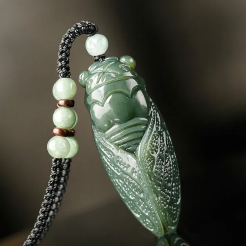 Alami Hetian Giok Cicada Liont - Men Accessories For Gift ulasan dan harga