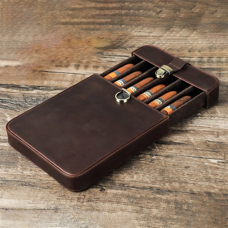 Kotak Cerutu Kulit Sapi Asli 6 - Men Accessories Drawer ulasan dan harga