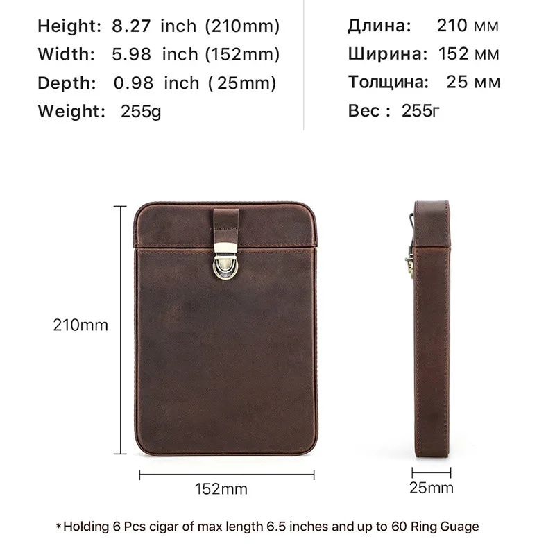Kotak Cerutu Kulit Sapi Asli 6 - Men Accessories Drawer ulasan dan harga