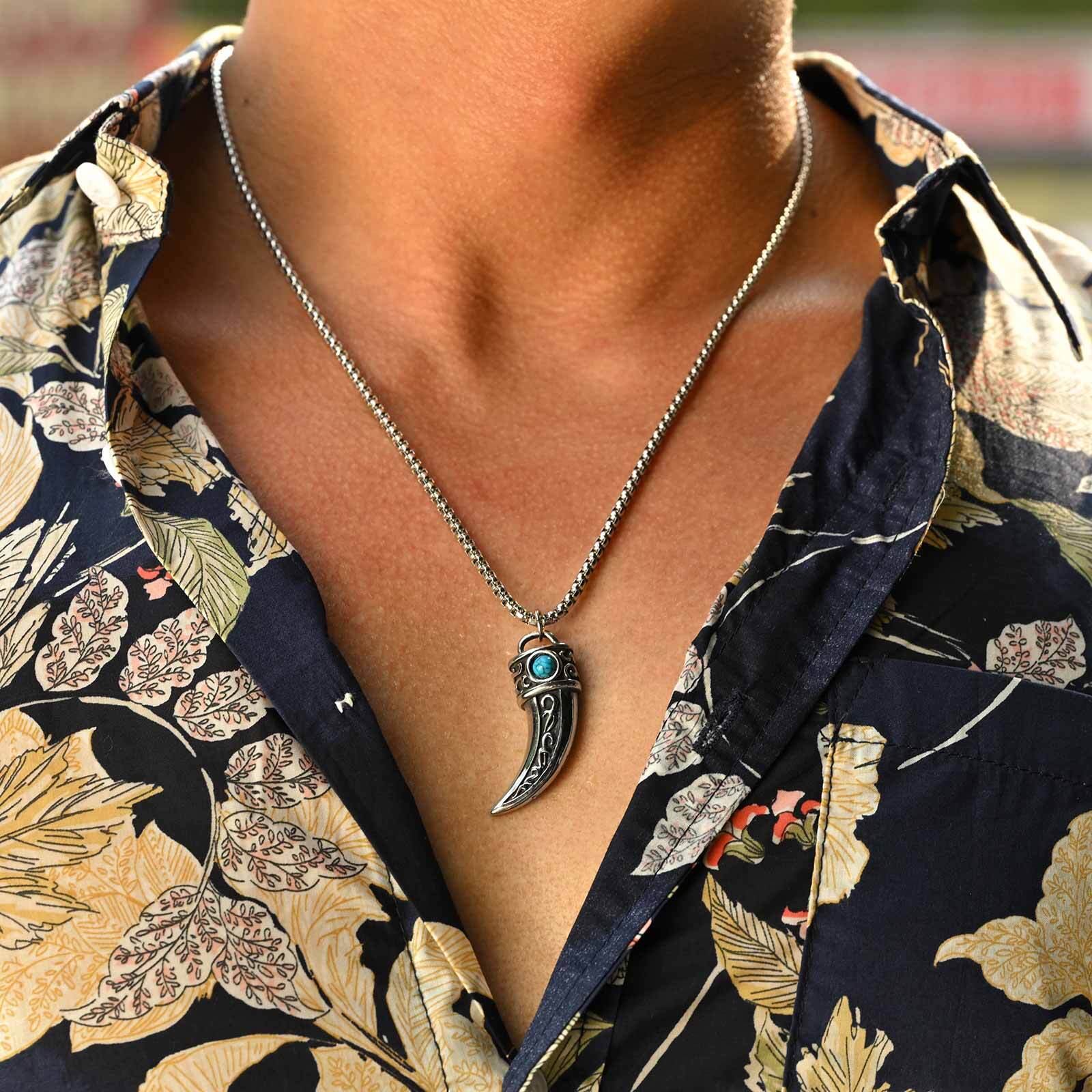 Kalung Liontin Tanduk Vintage  - Men Accessories Ethnic ulasan dan harga