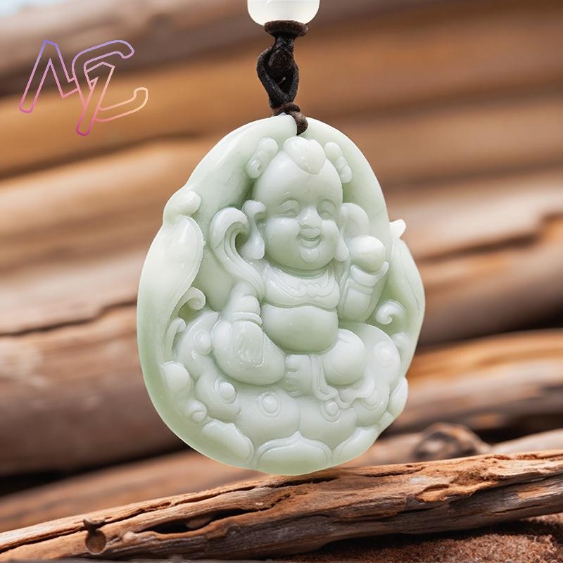 Kalung Liontin Nezha Giok Asli - Men Accessories For Gift ulasan dan harga
