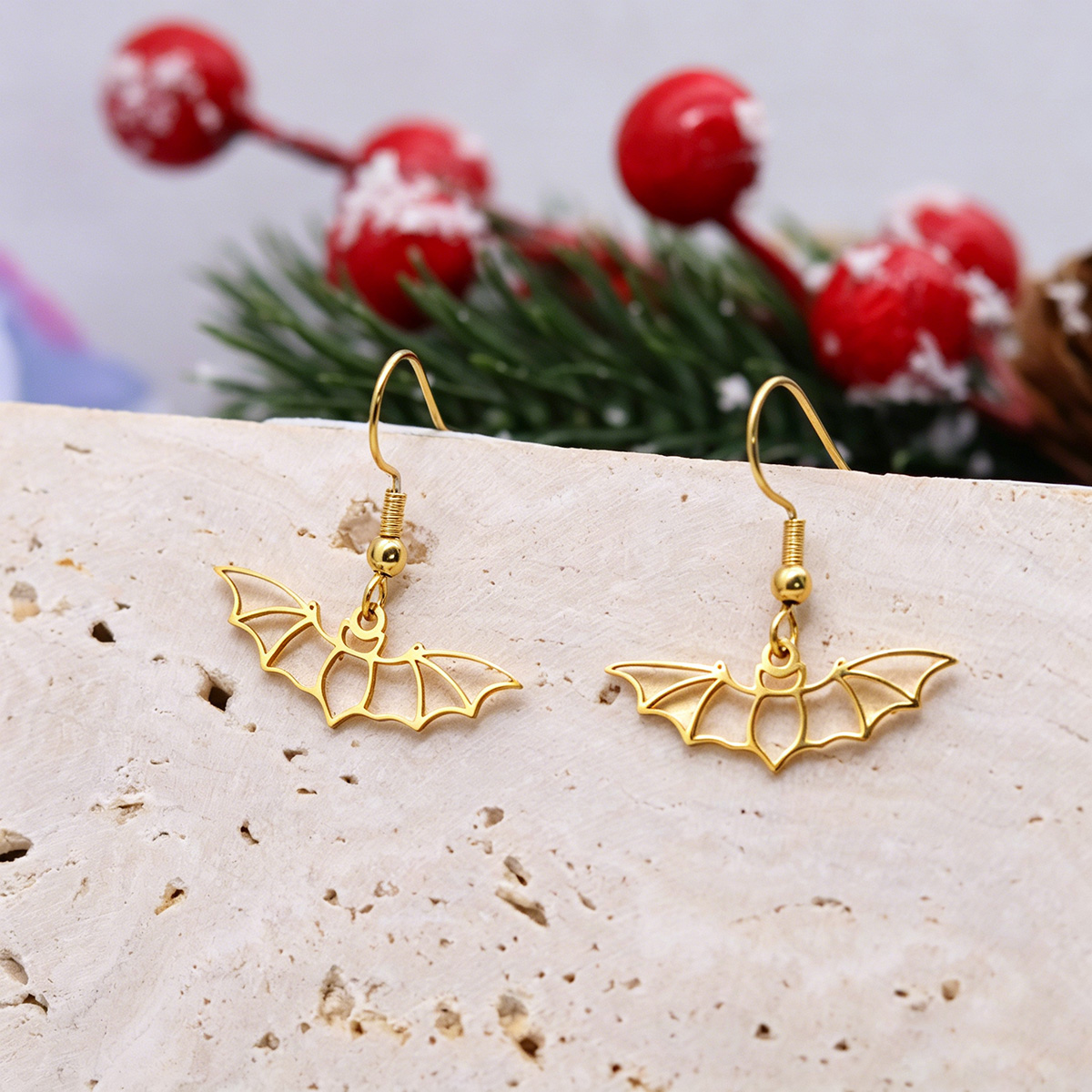 QIAMNI Anting Gantung Kelelawa - Men'S Vampire Accessories ulasan dan harga