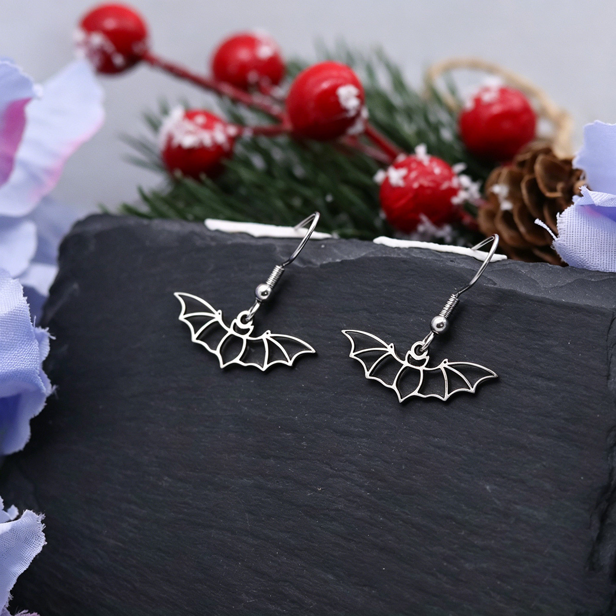 QIAMNI Anting Gantung Kelelawa - Men'S Vampire Accessories ulasan dan harga