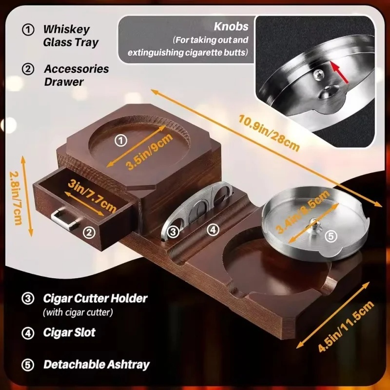 Asbak Cerutu Kayu dengan Laci  - Men Accessories Drawer ulasan dan harga