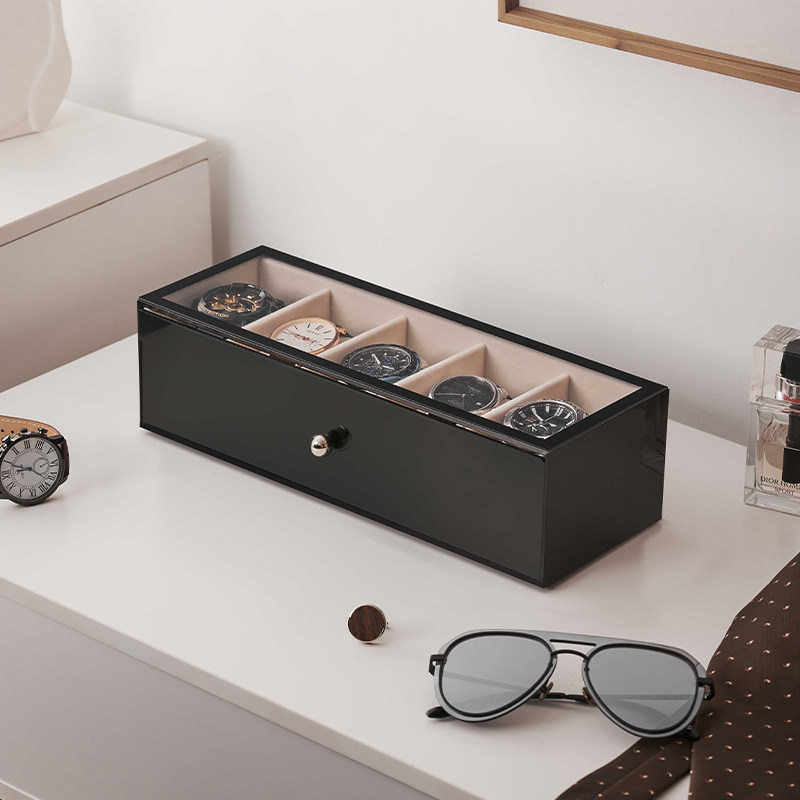 Kotak Jam Tangan Plastik Mewah - Men Accessories Drawer ulasan dan harga