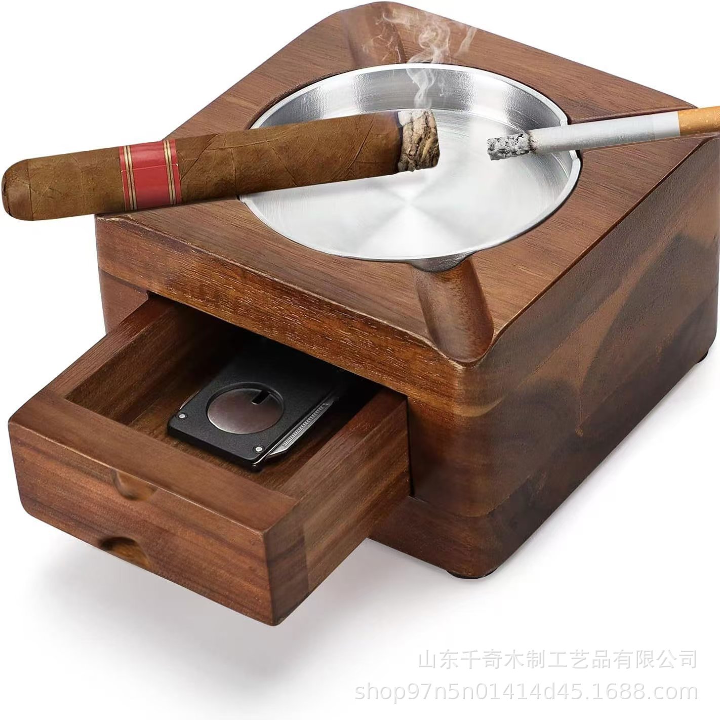 Asbak Cerutu Kayu dengan Laci, - Men Accessories Drawer ulasan dan harga