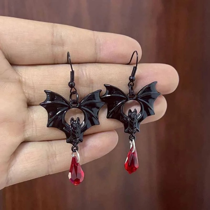 1 Pasang Anting Kelelawar Vamp - Men'S Vampire Accessories ulasan dan harga