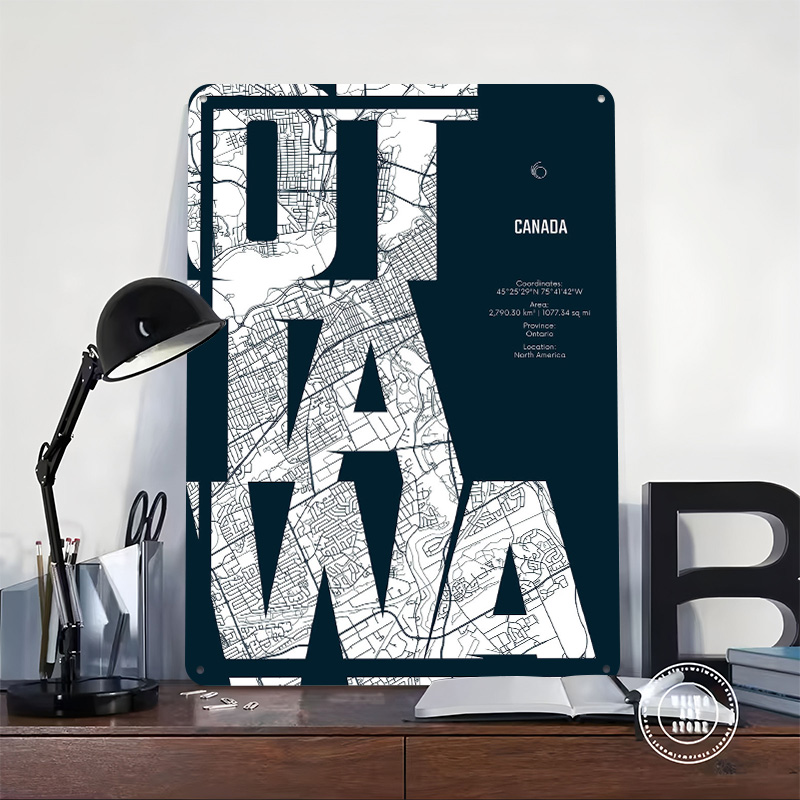 Poster Logam Cetak Seni Peta O - Men'S Accessories Canada ulasan dan harga